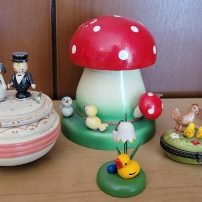Miniature Jewelry Boxes And Piggy Bank