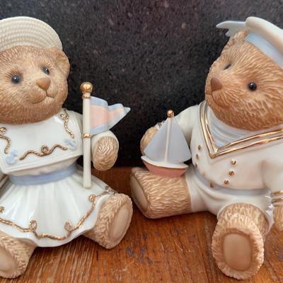 Lenox First Mate and Sailor Girl Bear Figurines 
