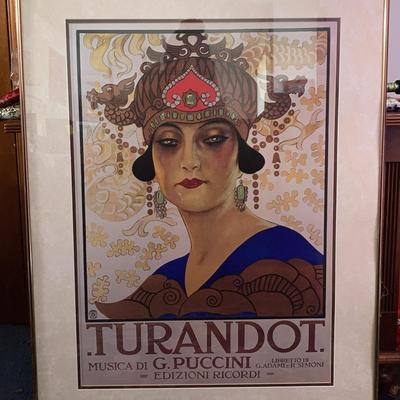 Puccini's Turandot Vintage Opera Poster-Framed