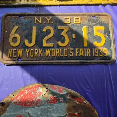 1939 Worlds Fair license plate