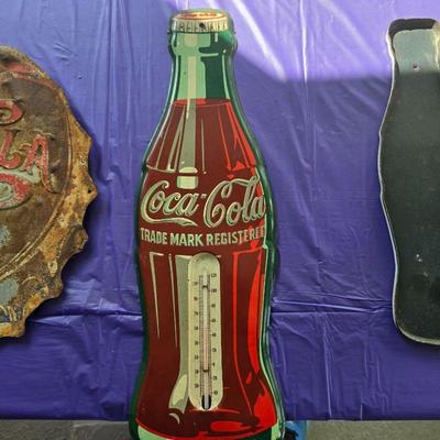 Coca cola tin sign thermometer