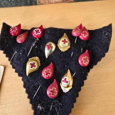 Red cross pins collection