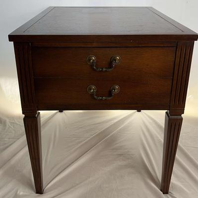 Imperial Furniture Mahogany Leather In-Lay Side Table
