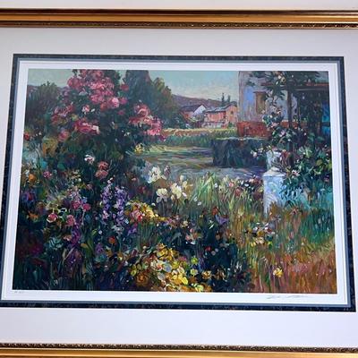 Henri Plisson “Climbing Rose" Limited Edition Serigraph, Numbered & Hand Signed