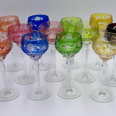 Nachtmann Traube Cut To Clear Crystal Wine Hock Glasses Qty 12