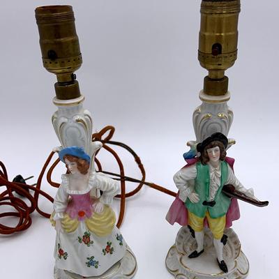 Vintage Porcelain Colonial Figure Lamps