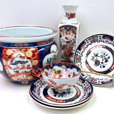“Gold Imari” Porcelain Planter and More