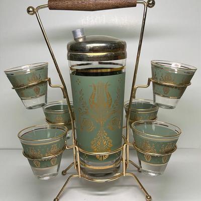 "Jeanette Laurel and Lyre" Mid-Century Cocktail Bar Set 