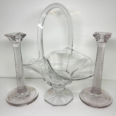 Vintage Clear Crystal Basket and More 