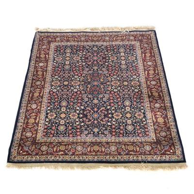 "HEREK PATTERNED CARPET | Dark indigo ground
h. 80 x w. 59 in."