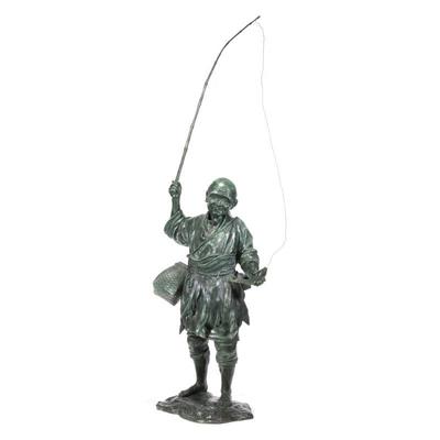 MEIJI PERIOD BRONZE MODEL OF A MEIJI PERIOD BRONZE MODEL OF A FISHERMAN | Late 19th century, seal of Dai Nihon Genryusai Seiya Zol