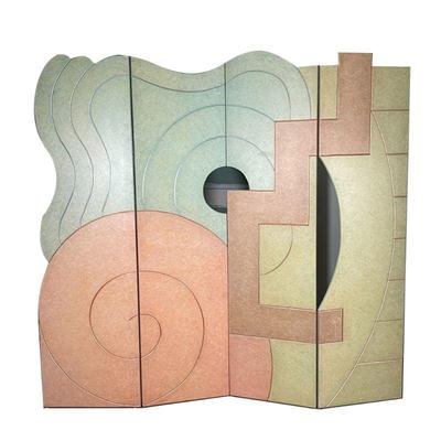 JAMES JOHNSTON (AMERICAN, 20TH CENTURY) FLOOR SCREEN / WALL PANELS | Contemporary modern style four-panel floor screen, signed and dated...