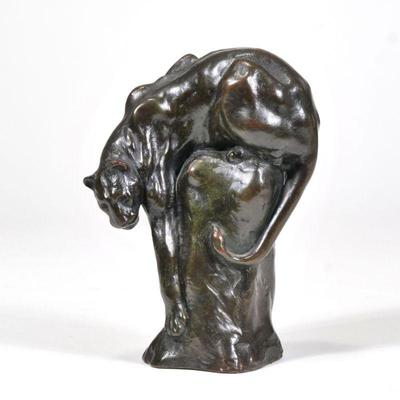 ANNA VAUGHAN HYATT HUNTINGTON (AMERICAN, 1876-1973) | Reaching Panther
Bronze
h. 6.5 in.
