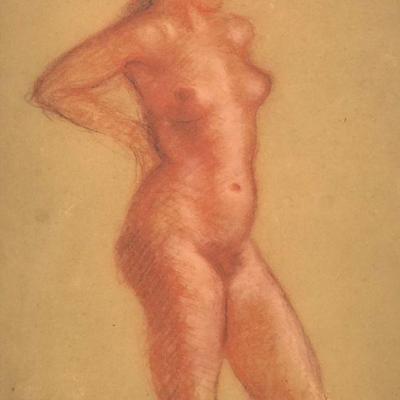 "ARISTEDE MAILLOL (1861-1944) LITHOGRAPH | nude figure
h. 14.5 x 10.5 in., sight
signed with ""m"" in the plate...