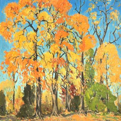 EMILE WALTERS (AMERICAN, 1893-1977) | untitled (autumn trees)
Oil on canvas
h. 30 x w. 25.25 in., stretcher
Signed lower left
h. 38 x w....