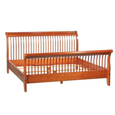 "STEPHEN SWIFT KING BED FRAME | Signed and dated 2001, with curved slatted headboard and footboard
h. 43.5 x w. 81.5 x l. 90 in....
