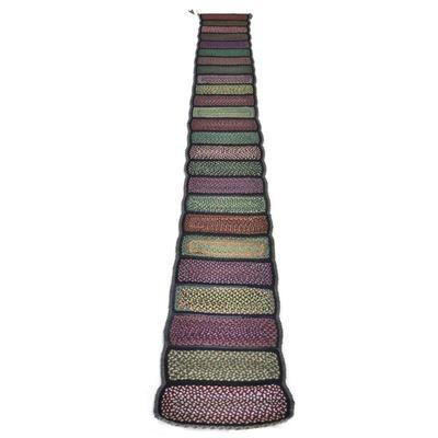 UNUSUAL AMERICAN HOOKED RUNNER, HILFIGER COLLECTION | having hooked panels in various colors outlined in black, original stock # 41 - w....