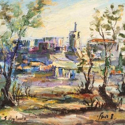 "ZVI RAPHAELI (1924-2005) | King David's Tower
Oil on canvas
16 x 20 in."