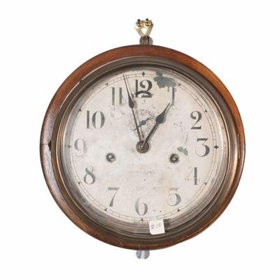 "SETH THOMAS CIRCULAR WALL CLOCK | Seth Thomas round wall clock in carved wood case, marked ""Seth Thomas / Made in...