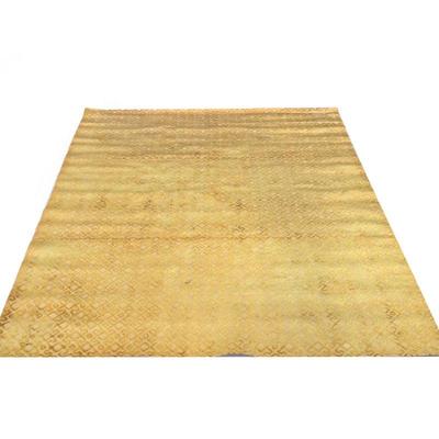 GOLD TONE PATTERN CARPET, HILFIGER COLLECTION | Having textured gold pattern, original stock number (#69) - w. 116 x l. 148 in.