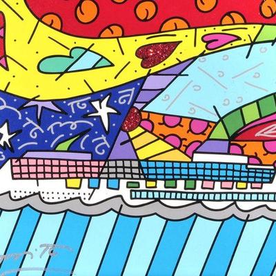 "ROMERO BRITTO (BRAZILIAN, B. 1963) EMBELLISHED GICLEE | Cruise at SeaGiclee on canvas 15 x 20 in. CanvasSigned lower left, titled...