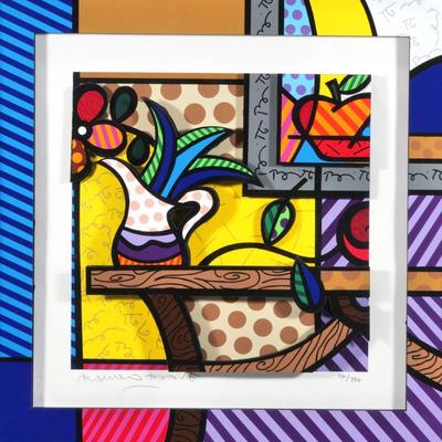 "ROMERO BRITTO (BRAZILIAN, B. 1963) 3-D PRINT | Living
Mixed Media
Signed & numbered ""310/750"" on bottom,...