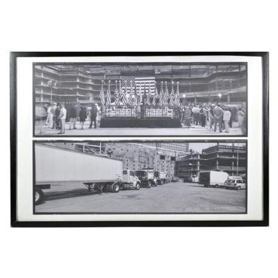 "FRANK RITTER (AMERICAN, 1947-2023) DIPTYCH PHOTOGRAPH | enlarged contact prints showing scenes of the rebuilding of The World Trade...