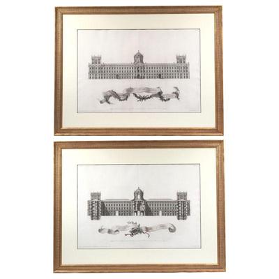 (2pc) VANVITELLI, DICHIAZZIONE DEI DESEGNI DEL REALE PALAZZO DI CASERTA, NAPLES 1756 | LUIGI VANVITELLI (1700-1773) ENGRAVINGS...
