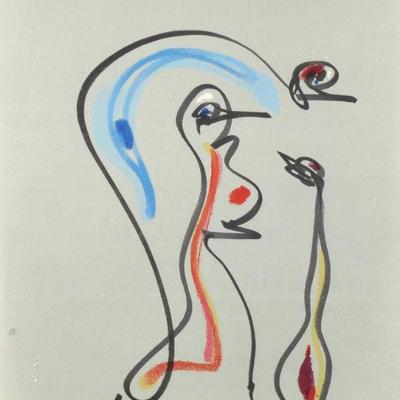 "MAX ERNST (1891-1976) LITHOGRAPH | h. 17 x w. 12 in., sheet
pencil signed lower right, number ed. 48/50
floating in the frame under...