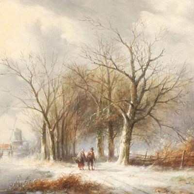 JAN EVERT MOREL II (DUTCH, 1835-1905) | Winterscape
oil on board
h. 9 x 12 in., board approx.
signed lower right, in a gilt cove frame
h....
