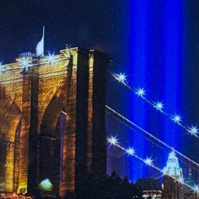 "FRANK RITTER (AMERICAN, 1946-2023) | Twin tower lights
9.5 x 6.5 sight
h. 22 x w. 18 in. (frame) PHOTOGRAPH"