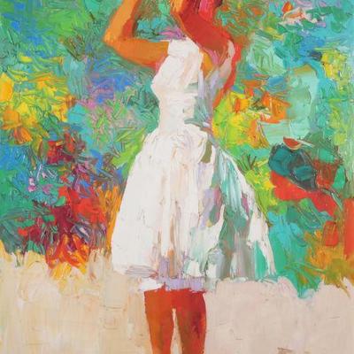 NICOLA SIMBARI (ITALIAN, 1927-2012) | The Girl in White
oil on canvas
39.5 x 29.5 in., stretcher
h. 46.5 x w. 32.5 in. (Frame)

