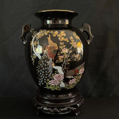 Japanese Peacock Vase