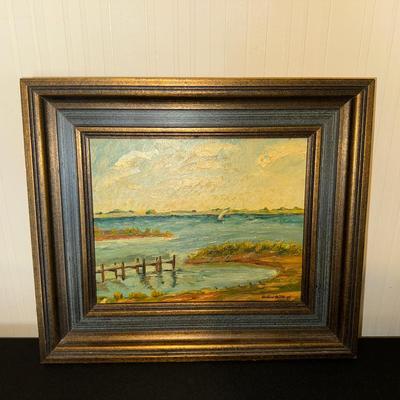 Boat In Ocean Signed 
