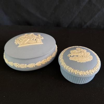 Blue Jasperware Trinket Boxes
