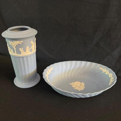 Blue Jasperware Pair 