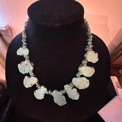 Turquoise Howlite Stone Bib Necklace