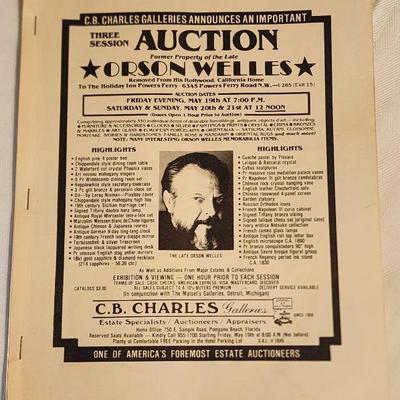 Auction Book of Orson Welles (Pictures of pages in next couple of pictures)
