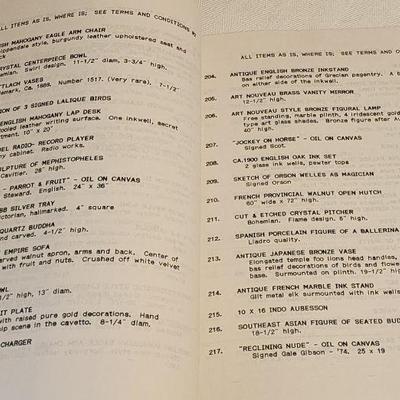 Auction Book of Orson Welles (Pictures of pages in next couple of pictures)
