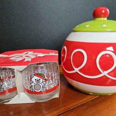 Cookie Jar And Drinking Glases 