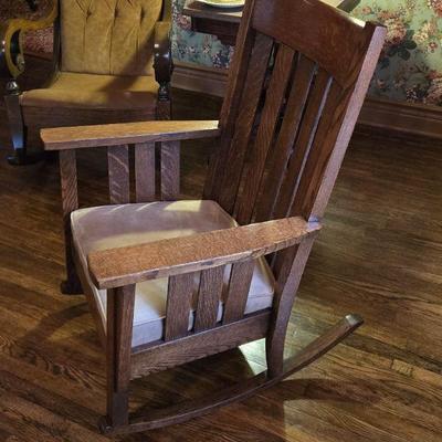 Antique Oak Mission Rocker