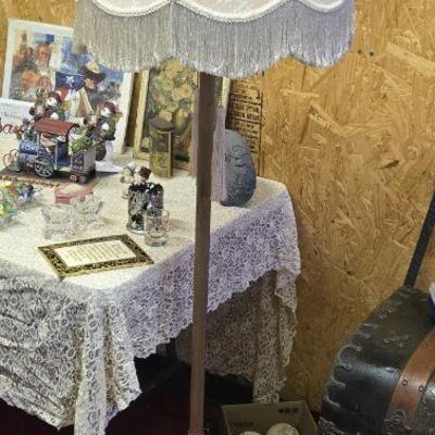 Floor Lamp with Fringed Shade