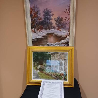M. Erich and Peggy Hooven Framed Oil Painting and Giclee Print