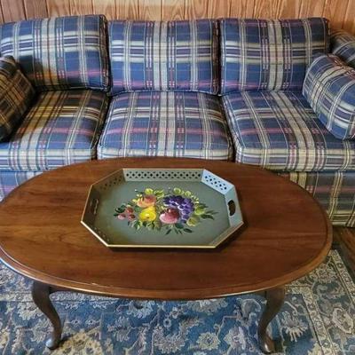 Mid Century Traditional Furniture With A Pull Out Sleeper Sofa & Coffee Table
