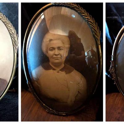 Vintage Portraits In Convex/Bubble Glass