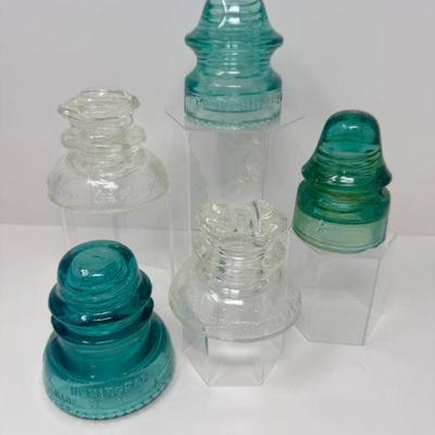 Vintage Glass Insulators: Hemingray, Pyrex, McLaughlin +	