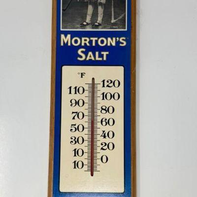Vintage Morton's Salt Thermometer & Sign by Bristol Craft Wood	