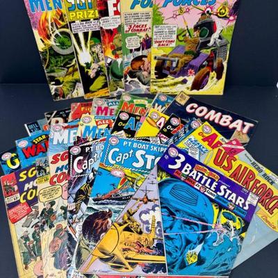 Vintage Military War Comics Lot – Featuring Sgt. Rock, G.I. Combat +	