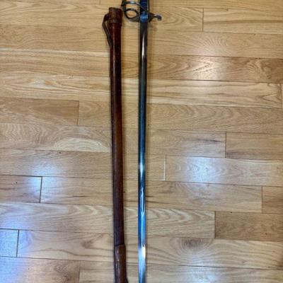Antique 19th C. London Cavalry Saber w/ Star of David Etching	