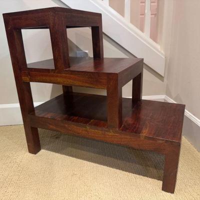 Solid Wood Tiered Step Side Table or Display Shelf	